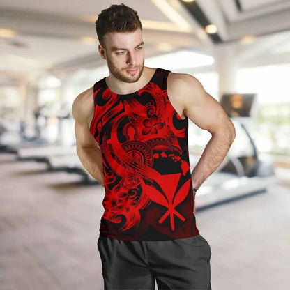 Polynesian Hawaii Men Tank Top - Kanaka Maoli Red Turtle