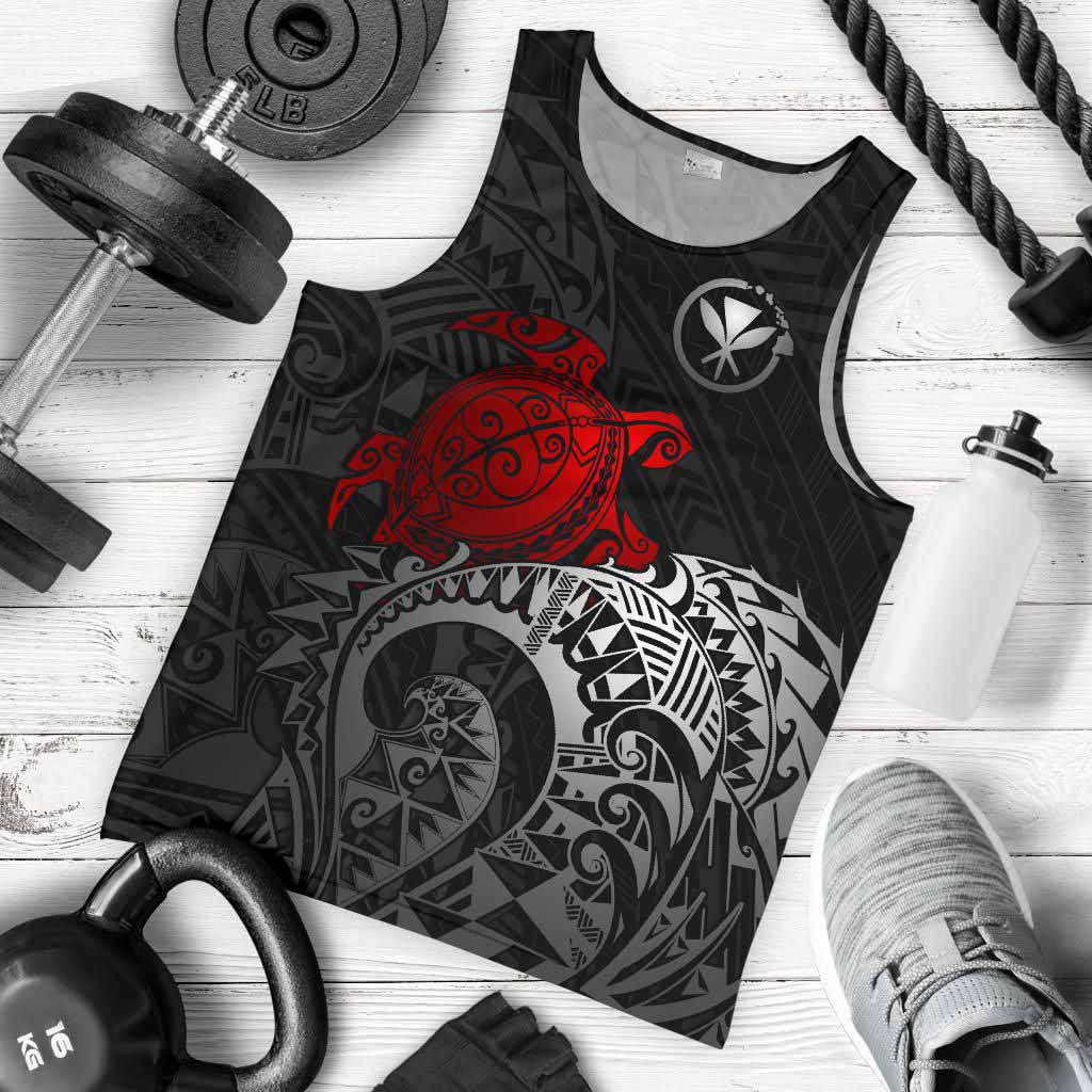 Polynesian Hawaii Men Tank Top - Polynesian Turtle (Red)