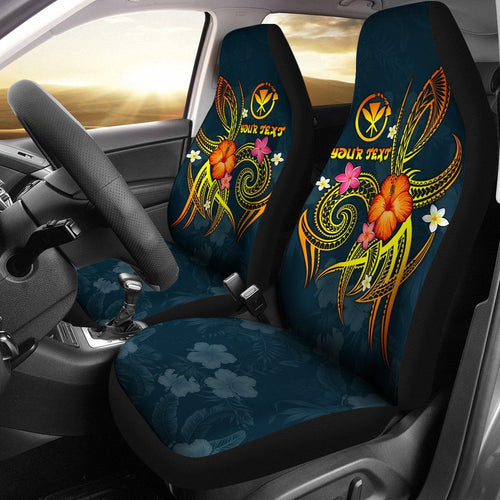Polynesian Hawaii Personalised Car Seat Covers - Legend of Kanaka Maoli (Blue)
