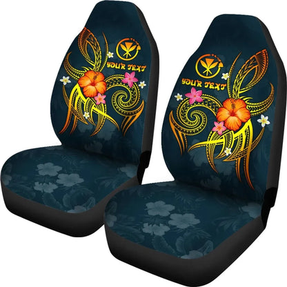 Polynesian Hawaii Personalised Car Seat Covers - Legend of Kanaka Maoli (Blue)