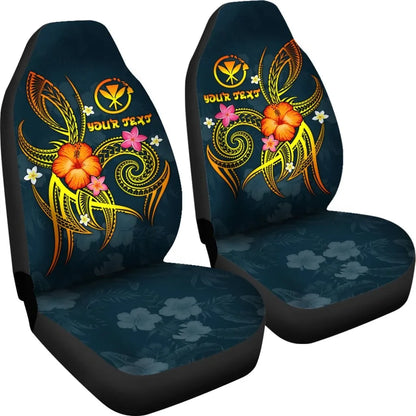 Polynesian Hawaii Personalised Car Seat Covers - Legend of Kanaka Maoli (Blue)