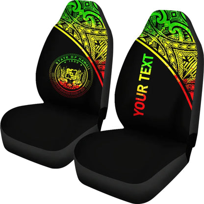 Hawaii Custom Personalised Car Seat Covers - Hawaii Seal Polynesian Reggae Curve