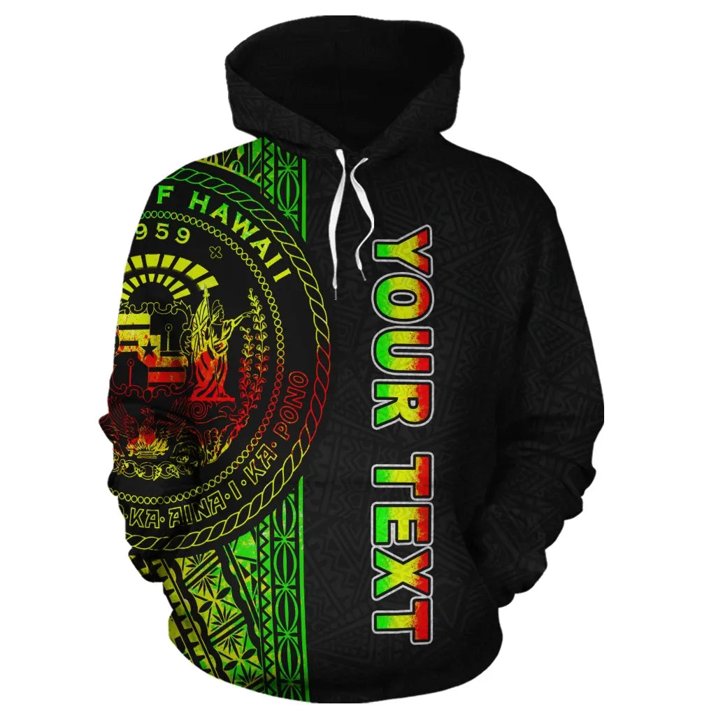 Polynesian Hawaii Personalised Custom Hoodie - Reggae Line