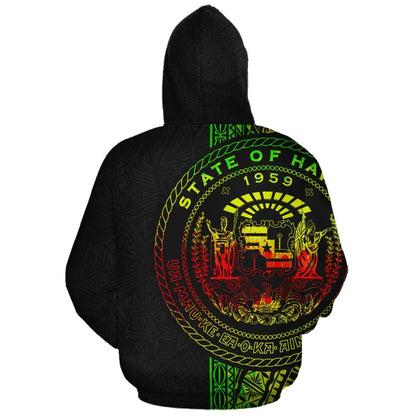 Polynesian Hawaii Personalised Custom Hoodie - Reggae Line