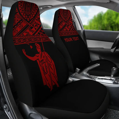 Hawaii Custom Personalised Car Seat Covers - Kamehameha King Polynesian Red Horizontal