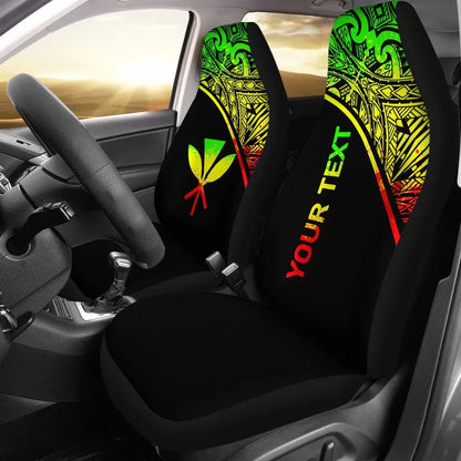 Hawaii Custom Personalised Car Seat Covers - Kanaka Maoli Polynesian Curve Reggae