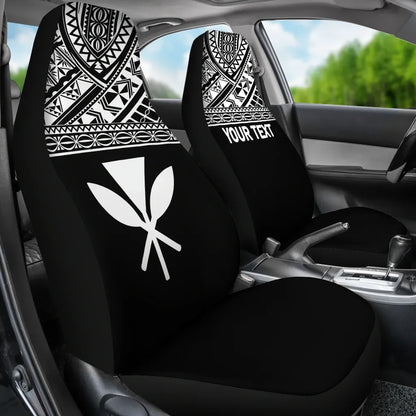 Hawaii Custom Personalised Car Seat Covers - Kanaka Maoli Polynesian White Horizontal