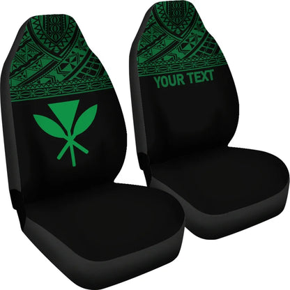 Hawaii Custom Personalised Car Seat Covers - Kanaka Maoli Polynesian Green Horizontal