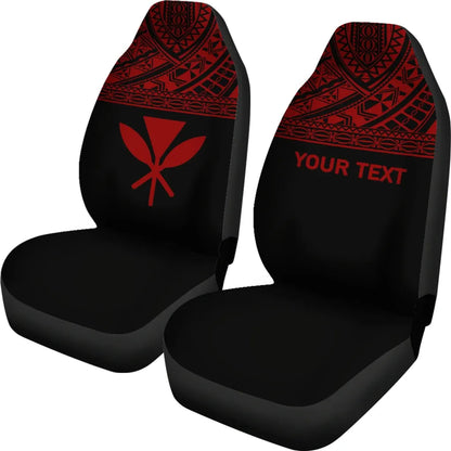Hawaii Custom Personalised Car Seat Covers - Kanaka Maoli Polynesian Red Horizontal