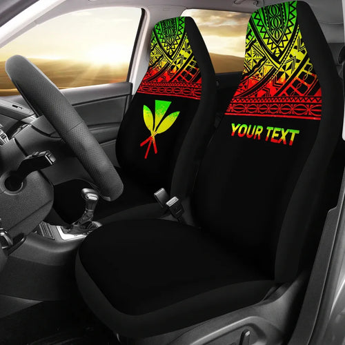 Hawaii Custom Personalised Car Seat Covers - Kanaka Maoli Polynesian Reggae Horizontal