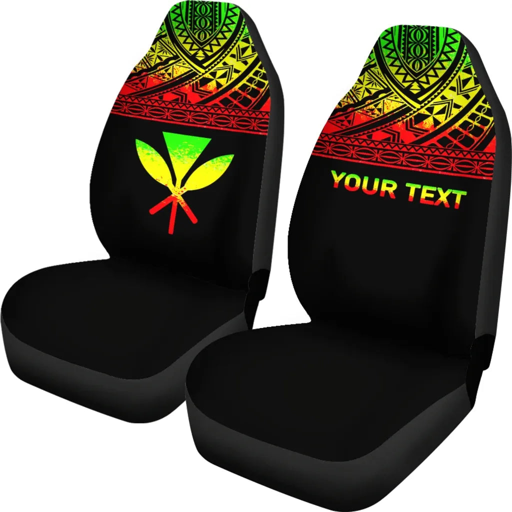 Hawaii Custom Personalised Car Seat Covers - Kanaka Maoli Polynesian Reggae Horizontal