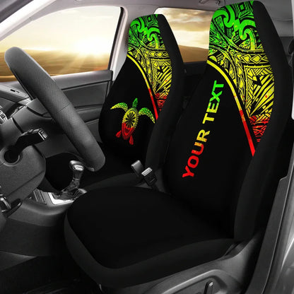 Hawaii Custom Personalised Car Seat Covers - Polynesian Reggae Turtle Curve