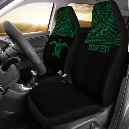 Hawaii Custom Personalised Car Seat Covers - Polynesian Turtle Green Horizontal