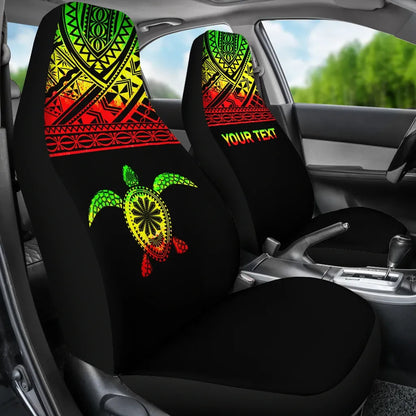 Hawaii Custom Personalised Car Seat Covers - Polynesian Turtle Reggae Horizontal