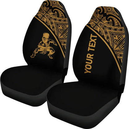 Hawaii Custom Personalised Car Seat Covers - Warriors Polynesian Gold Curve