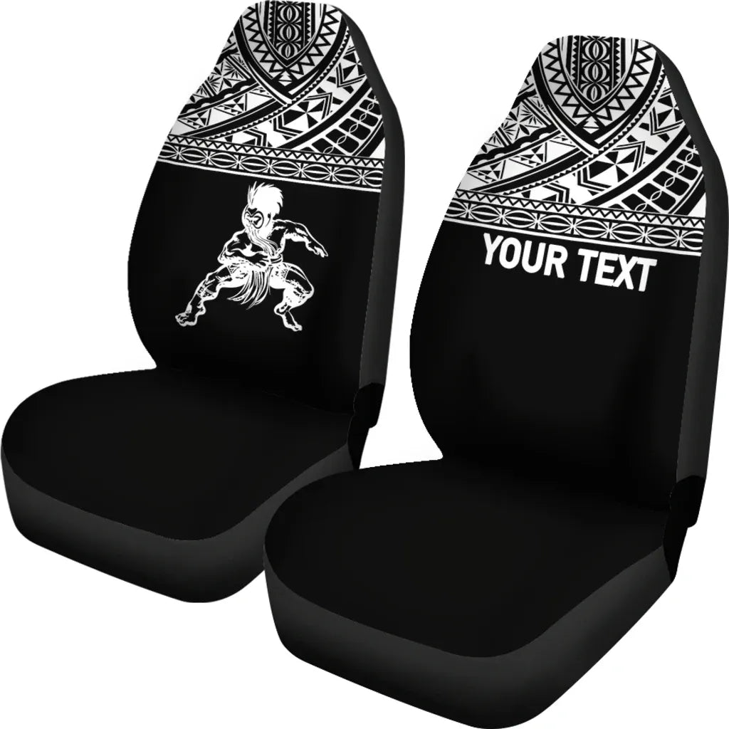 Hawaii Custom Personalised Car Seat Covers - Polynesian Warriors White Horizontal