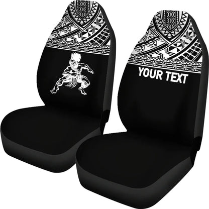 Hawaii Custom Personalised Car Seat Covers - Polynesian Warriors White Horizontal