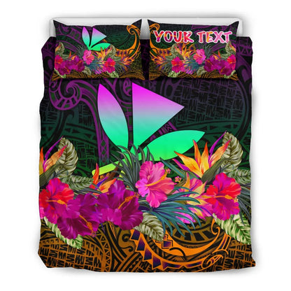 Polynesian Hawaii Personalised Kanaka Maoli Bedding Set - Summer Hibiscus