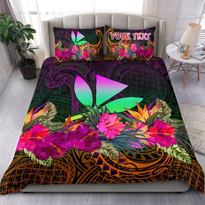 Polynesian Hawaii Personalised Kanaka Maoli Bedding Set - Summer Hibiscus
