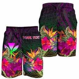 Polynesian Hawaii Personalised Kanaka Maoli Men Shorts - Summer Hibiscus