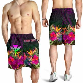Polynesian Hawaii Personalised Kanaka Maoli Men Shorts - Summer Hibiscus