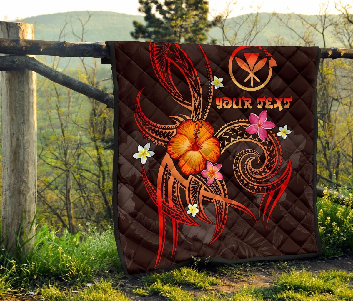 Polynesian Hawaii Personalised Premium Quilt - Legend of Kanaka Maoli (Red)