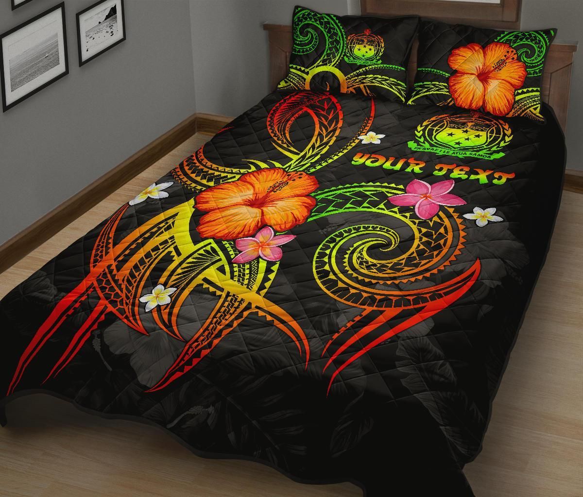 Polynesian Hawaii Personalised Quilt Bed Set - Legend of Samoa (Reggae)