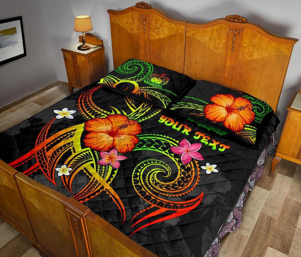 Polynesian Hawaii Personalised Quilt Bed Set - Legend of Samoa (Reggae)