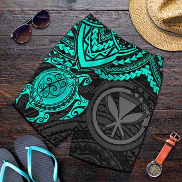 Polynesian Hawaii Polynesian Men Shorts - Turquoise Turtle