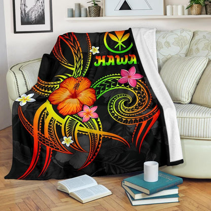 Polynesian Hawaii Premium Blanket - Legend of Kanaka Maoli (Reggae)