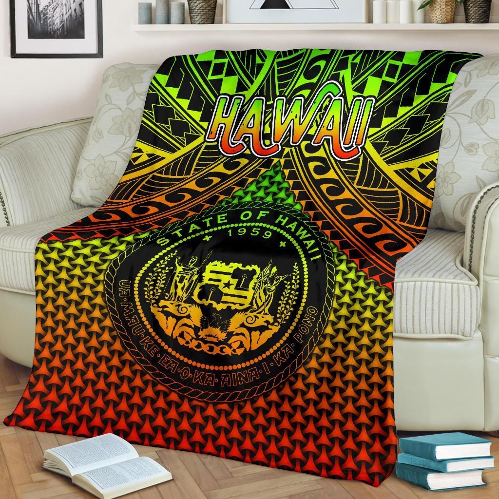 Polynesian Hawaii Premium Blanket - Reggae Vintage Polynesian Patterns
