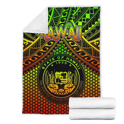 Polynesian Hawaii Premium Blanket - Reggae Vintage Polynesian Patterns