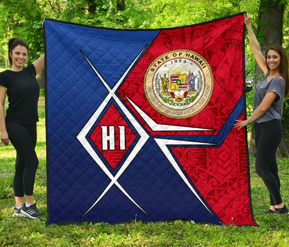 Polynesian Hawaii Premium Quilt  - Hawaii Seal