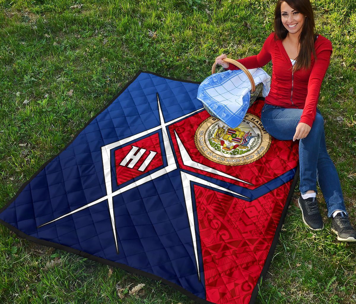 Polynesian Hawaii Premium Quilt  - Hawaii Seal