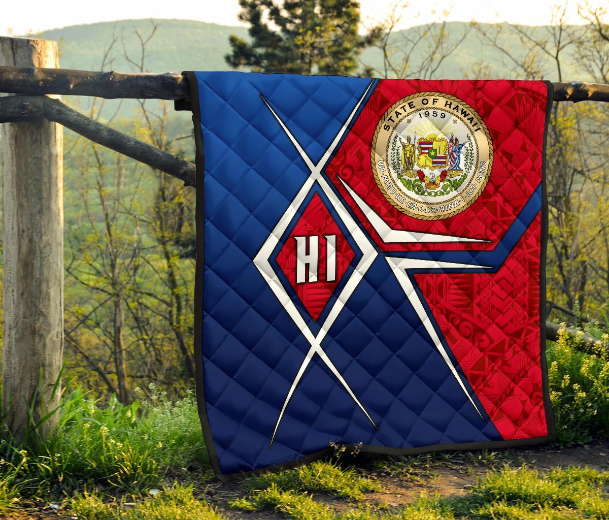 Polynesian Hawaii Premium Quilt  - Hawaii Seal