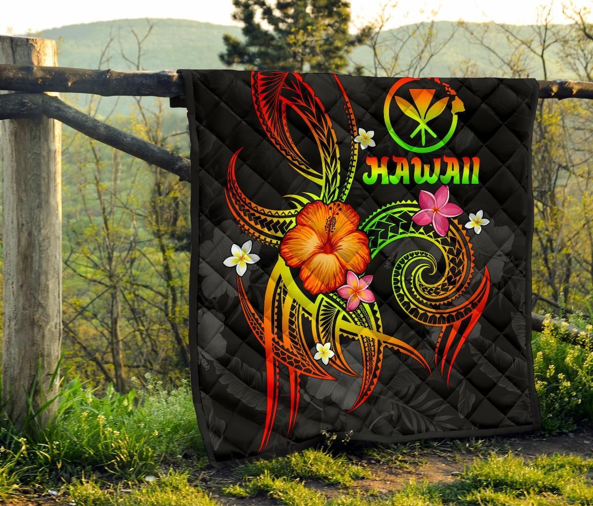 Polynesian Hawaii Premium Quilt - Legend of Kanaka Maoli (Reggae)