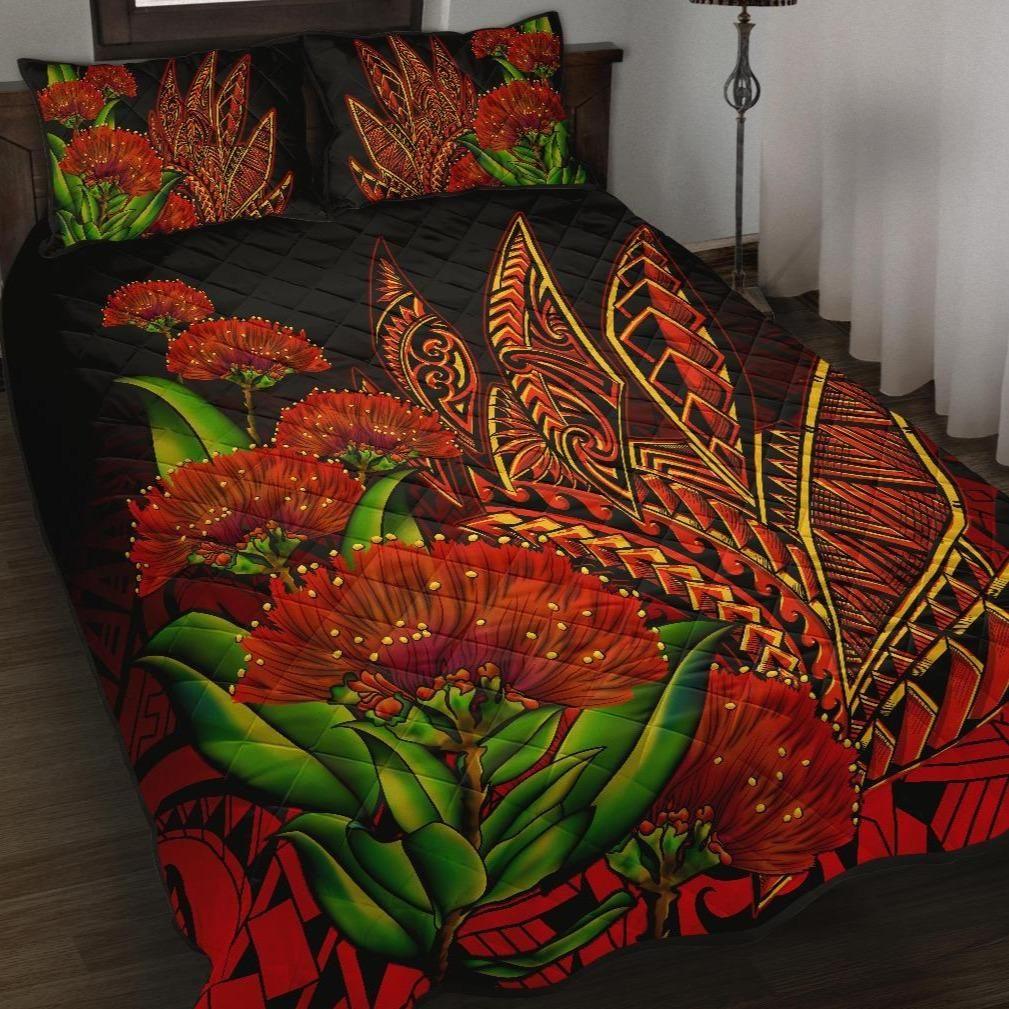 Polynesian Hawaii Quilt Bed Set - Ohia Lehua