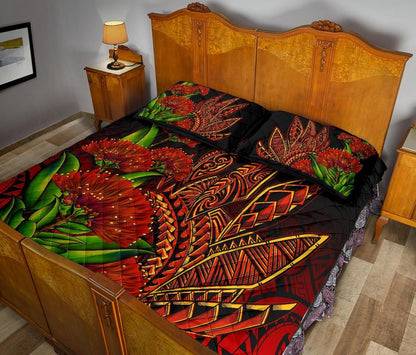 Polynesian Hawaii Quilt Bed Set - Ohia Lehua