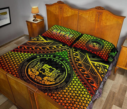 Polynesian Hawaii Quilt Bed Set - Reggae Vintage Polynesian Patterns