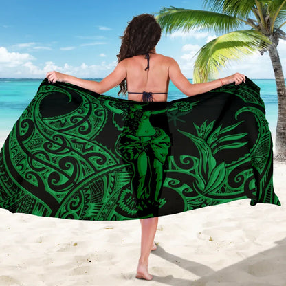 Polynesian Hawaii Sarong - Hula Girl Red Green