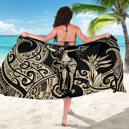 Polynesian Hawaii Sarong - Hula Girl White