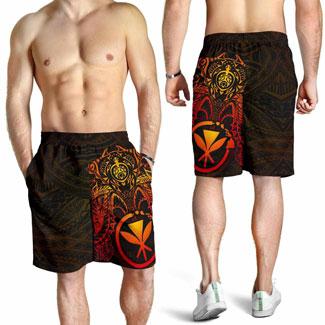 Polynesian Hawaii Shorts (Men) - Red Turtle Manta Ray