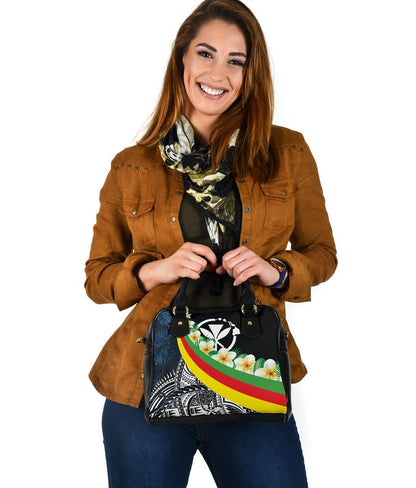 Polynesian Hawaii Shoulder Handbag - Kanaka Maoli With Plumeria Style