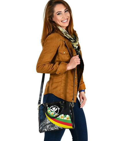 Polynesian Hawaii Shoulder Handbag - Kanaka Maoli With Plumeria Style