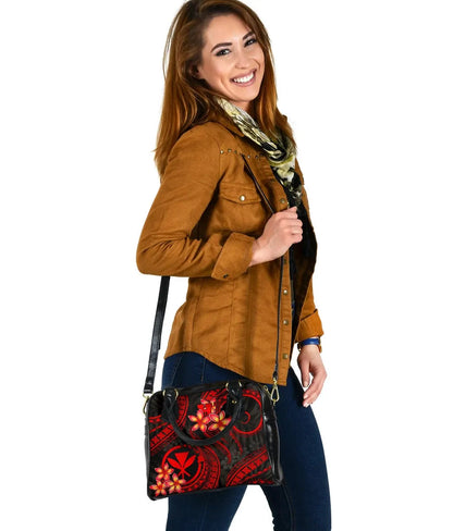 Polynesian Hawaii Shoulder Handbag - Red Plumeria