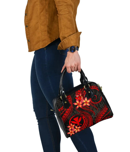 Polynesian Hawaii Shoulder Handbag - Red Plumeria