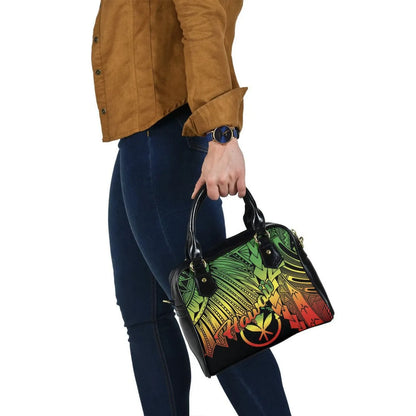 Polynesian Hawaii Shoulder Handbag - Tribal Wave Tattoo Reggae