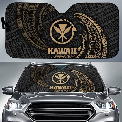 Polynesian Hawaii Sun Shades - Gold Tribal Wave