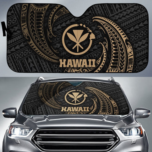 Polynesian Hawaii Sun Shades - Gold Tribal Wave