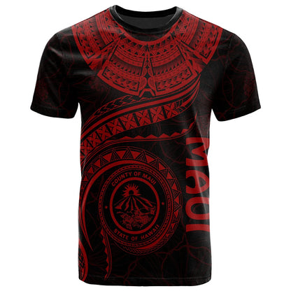 Hawaii Personalised T-Shirt - Maui Polynesian Waves MultiCollor